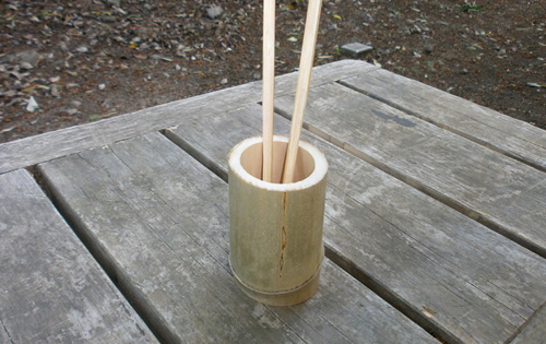 竹の食器作り